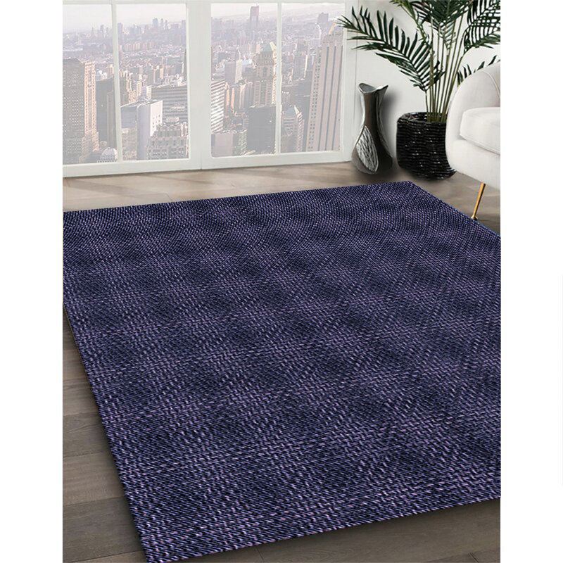Tapis 100% à motifs lavables à la machine 2989 WSHPAT3736BLU, Carré de 6 pi