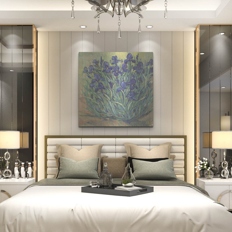 Art mural en métal «Irises in Bloom I» par Tim O'Toole, H 36 po x l 36 po