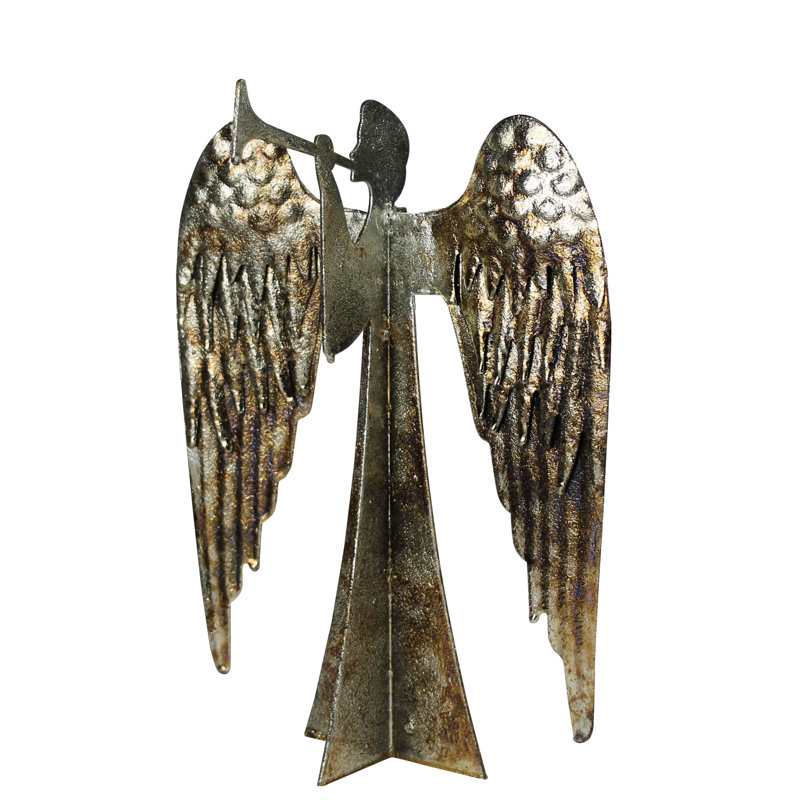 Angel, Aluminum - Med, 12" H x 6" W x 9" D