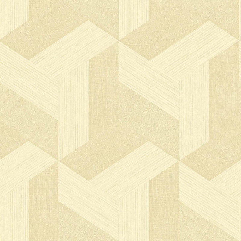 Synergy Geometric Design Wallpaper Roll, Cream