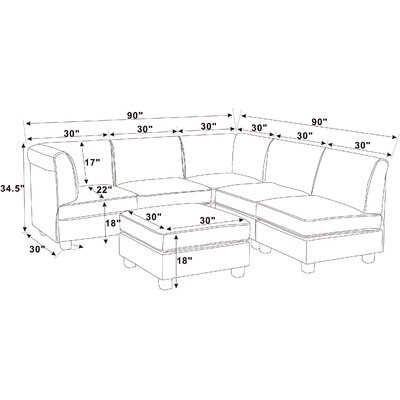 Mercury Row® Roeder 6 - Piece Upholstered Sectional & Reviews | Wayfair