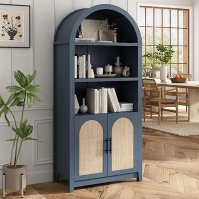 Tablette ajustable en bois arqué 69 po Kalaen (couleur bleu foncé)