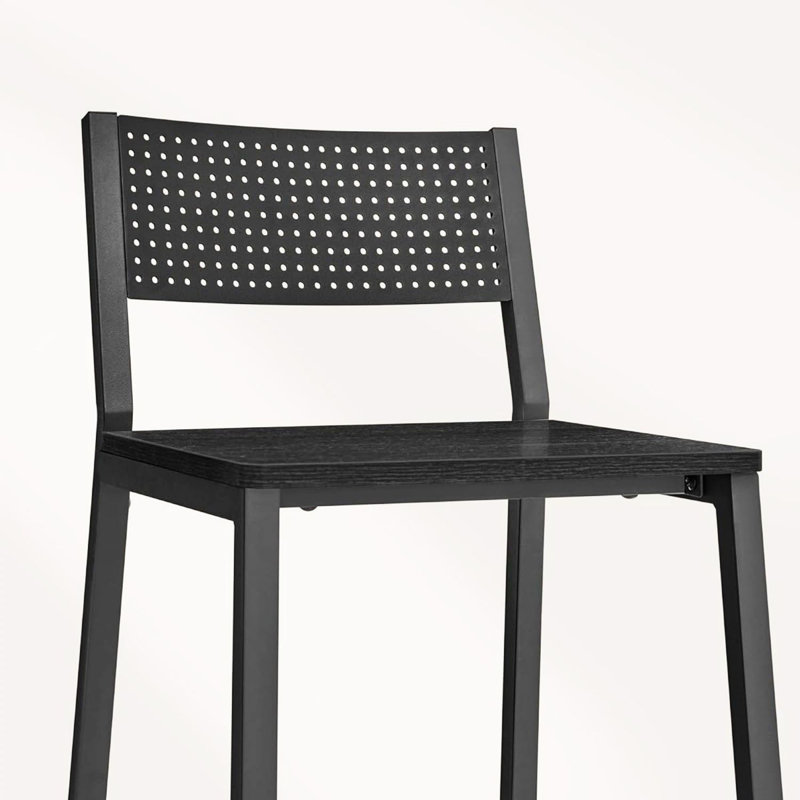 Counter Stool with Metal Frame, Black, 2