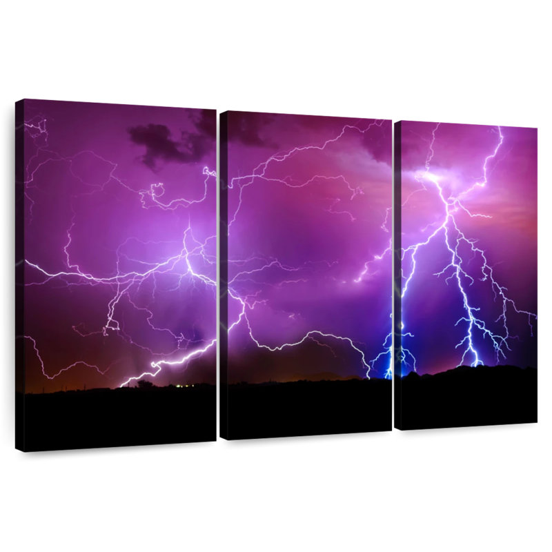 Alvord Arlington Lightning Storm, H 24 po x l 38 po