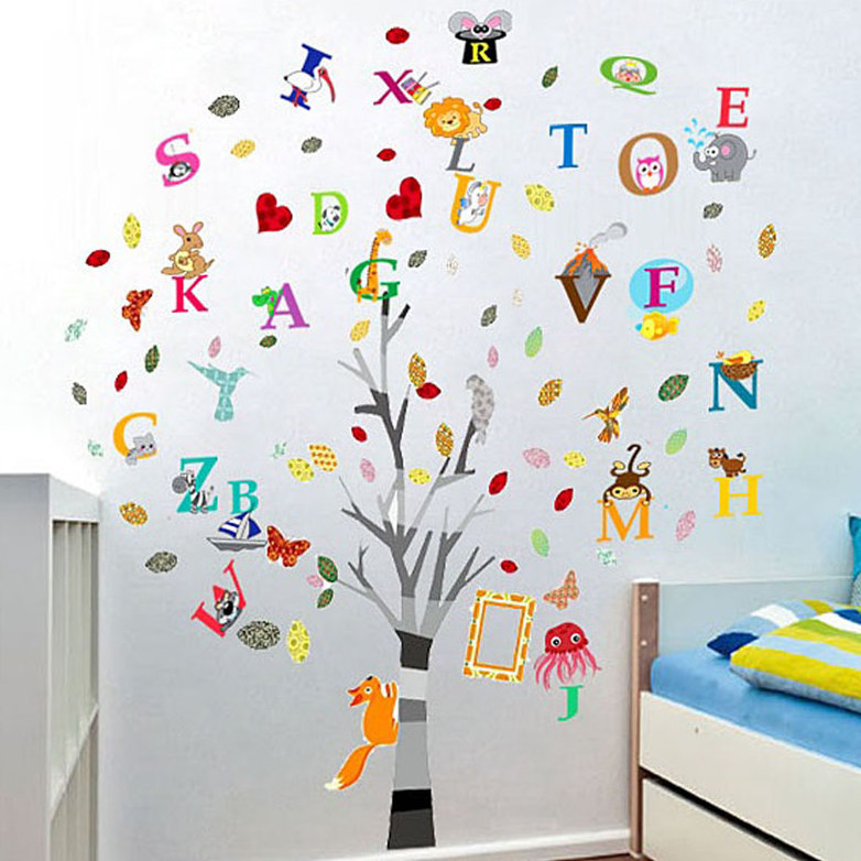 Adhésif décoratif photo et alphabet coloré