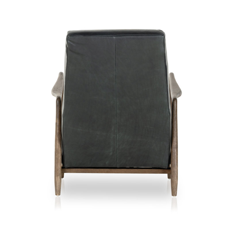 Braden Recliner-Dakota Warm Taupe, Dakota Black Genuine Leather