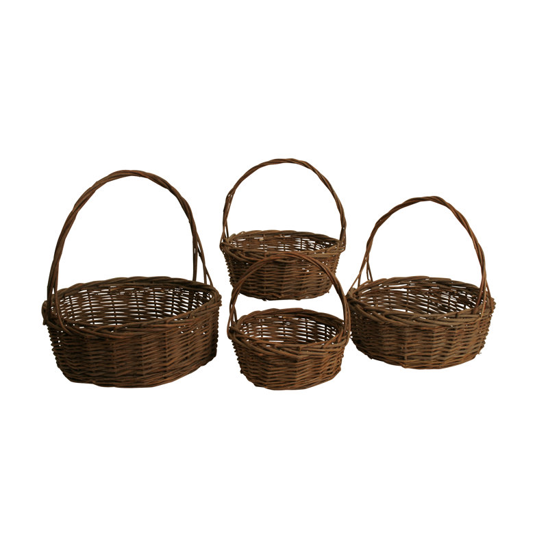 Panier à mèches/en rotin 4 pièces, Marron foncé