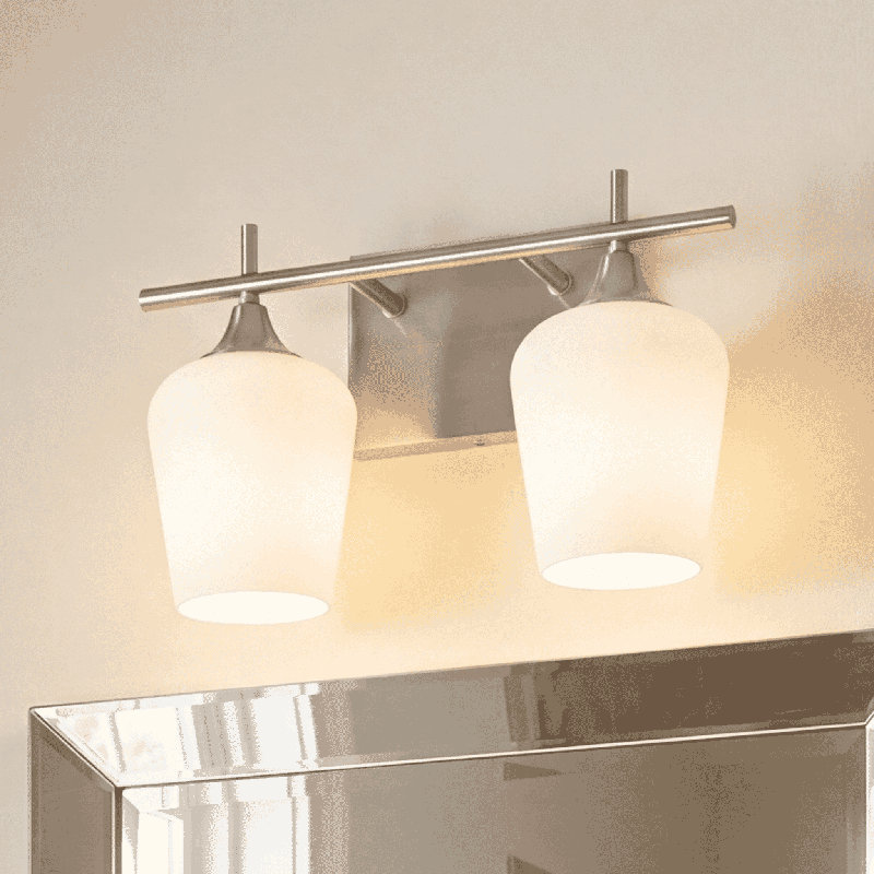 Éclairage pour meuble-lavabo à intensité variable Breena, White, Nickel satiné