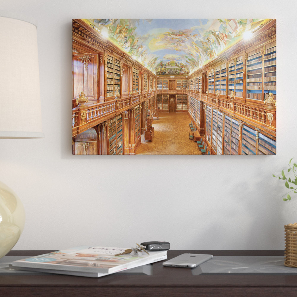 " The Philosophical Hall, Library, Strahov Monastery, Prague, Czech Republic " by Panoramic Images East Urban Home 