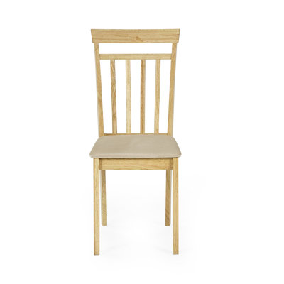Tassia 45.5 cm H Upholstered Chenille Slat Back Dining Chair in Brown