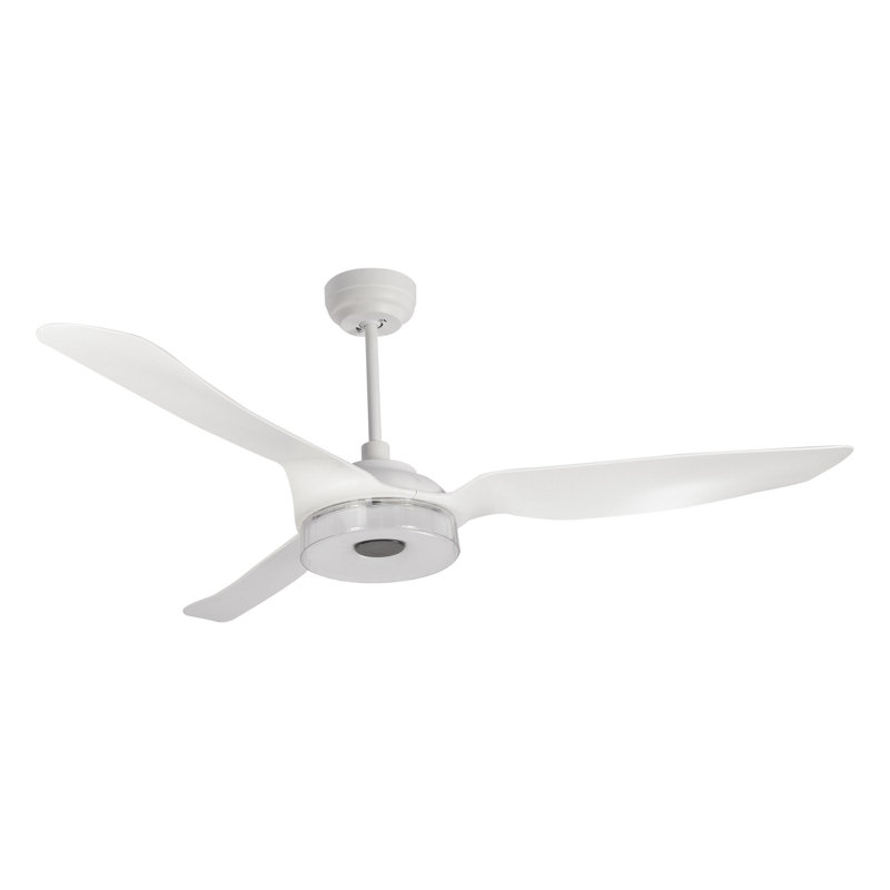Ventilateur de plafond intelligent d'intérieur / extérieur Fletcher de 60 pouces, ensemble d'éclairage à DEL à intensité variable et télécommande, fonctionne avec l'assistant Google, Amazon Alexa et les raccourcis Siri.