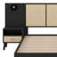 Structure de lit grand en bois massif avec 2 tables de chevet-198891156