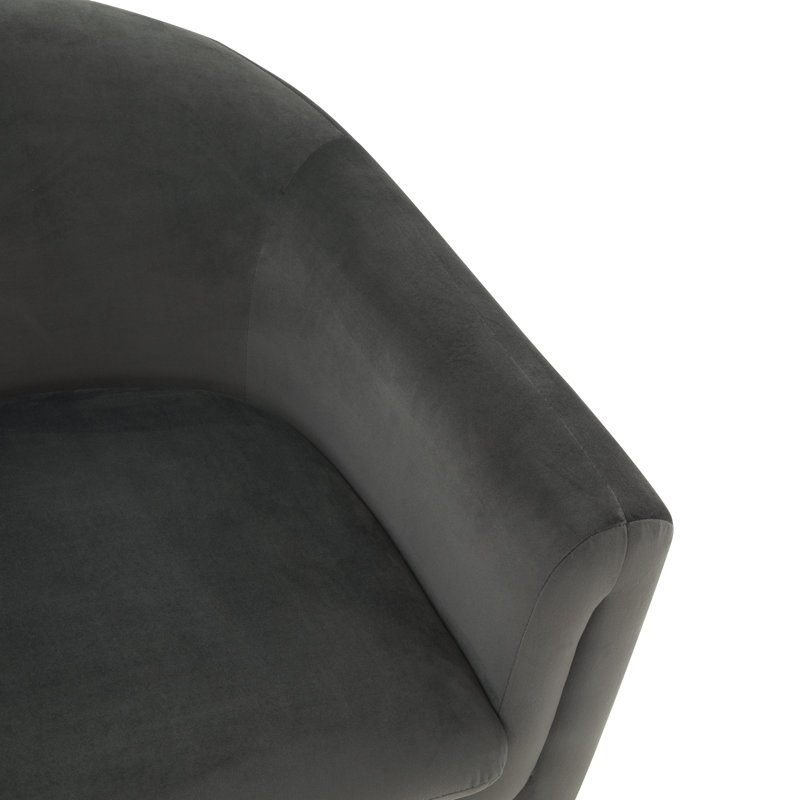 Fauteuil demi-tonneau 32,87 po Pollman, Velours gris foncé