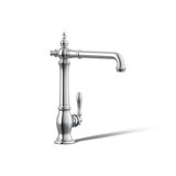 Artifacts Single-Hole Kitchen Sink Faucet with 13-1/2-in Swing Spout, Victorian Spout Design