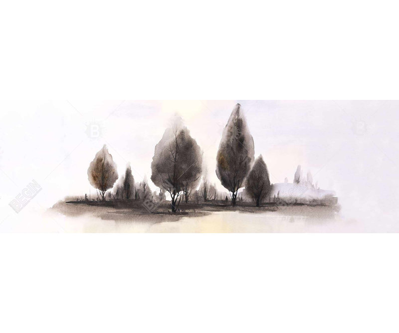 Illustration de paysages encadrés, toile encadrée bleue