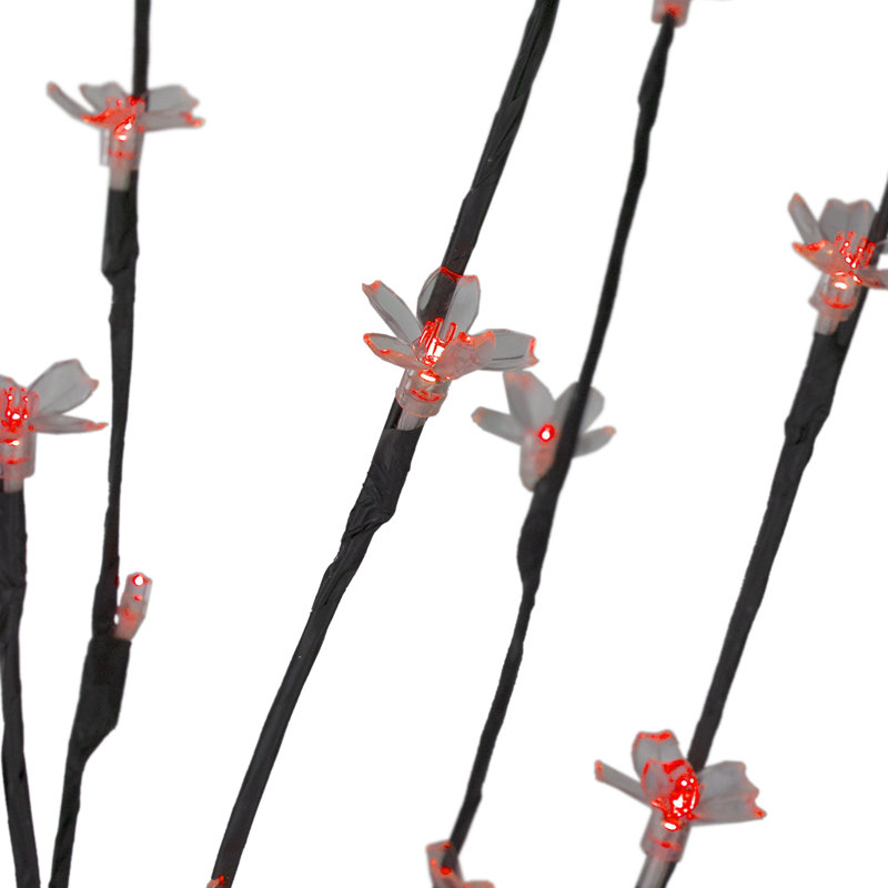 Pre-Lit Cherry Blossom Artificial Tree Branches 72 LED Lights, Red