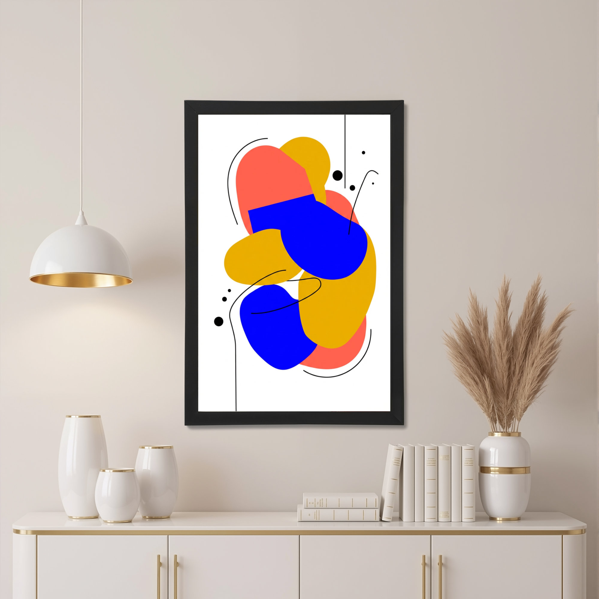 Winston Porter Abstract Colourful Shapes Modern Art Canvas Wrapped Wall ...