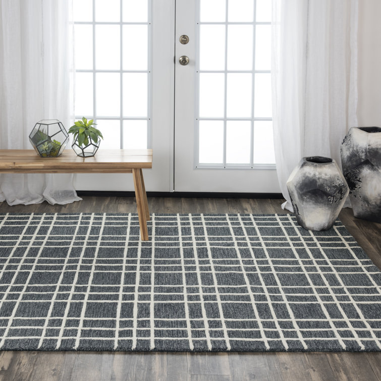 Tapis gris en laine touffeté à la main Alec
