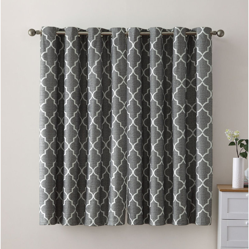 Puma Blackout Grommet Curtain Panels, 52" W x 63" L, Gray