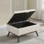 Banc de rangement avec repose-pieds Mid-Century avec table basse relevable et polyvalence.-1542627892
