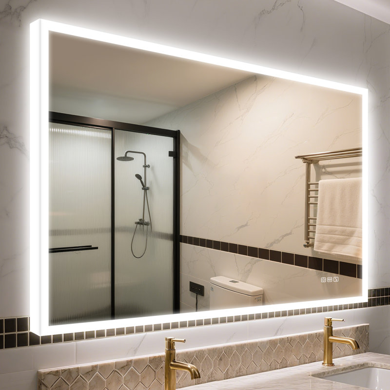 Smart Bathroom Mirror with Music, Defogging & Touch Controls - 42.4" x 29.8"