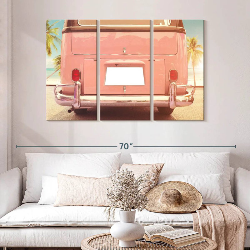 Mehar Beachside Pink Van, 32" H x 50" W