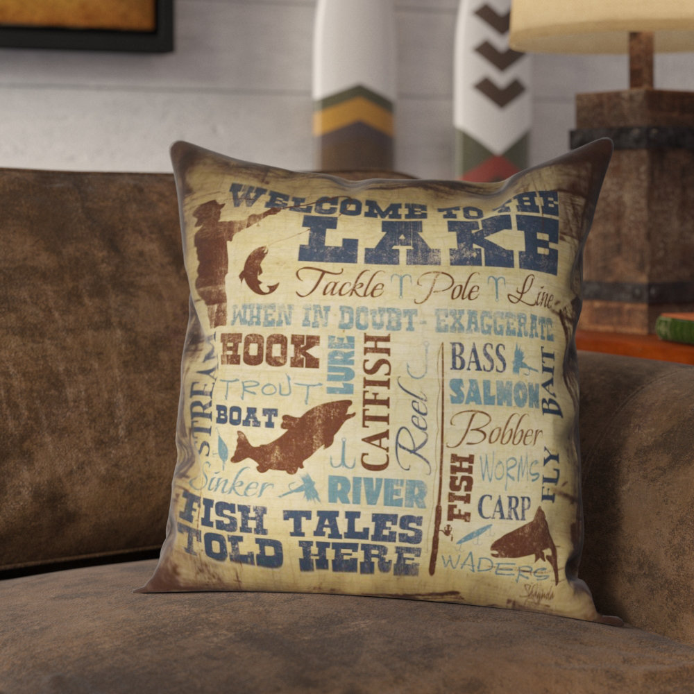 Welcome to the Lake Outdoor Throw Pillow Laural Home
