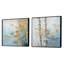 Danse de bambou bleue et dorée - ensemble de 2 collages carrés en bambou-2007396876-2007396879