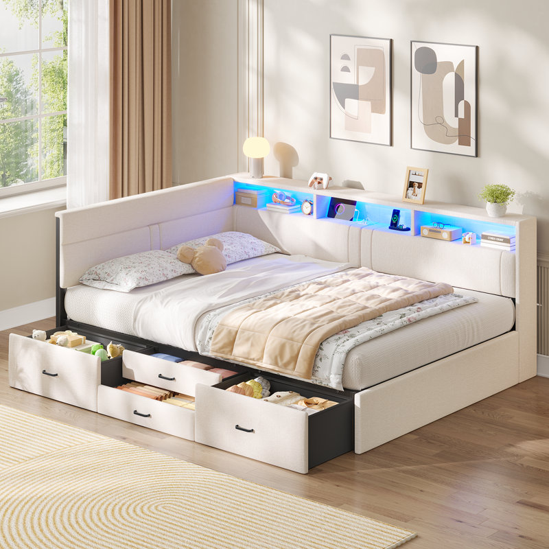 Drawers Daybed, Double (4'6), Beige