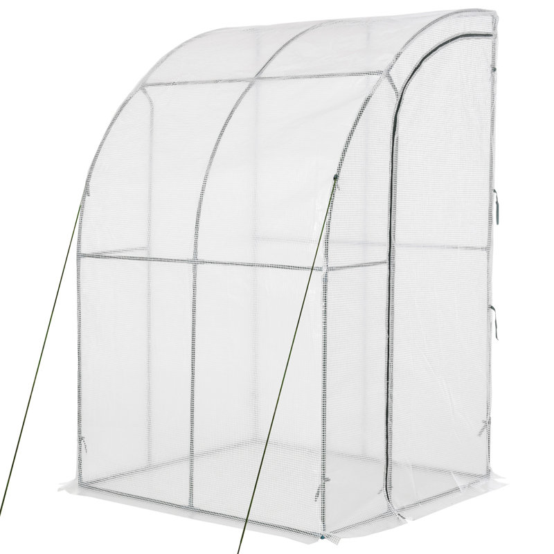 White PE Cover Lean-To Outdoor Greenhouse, 106 cm