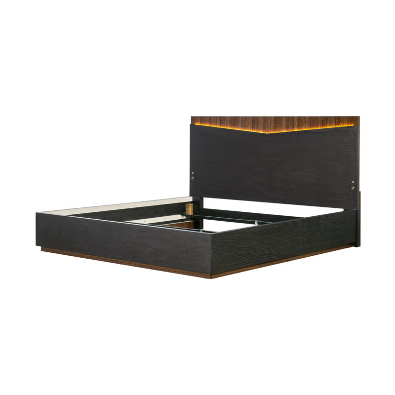 Kayner Bed With LED Lights - Charcoal, King