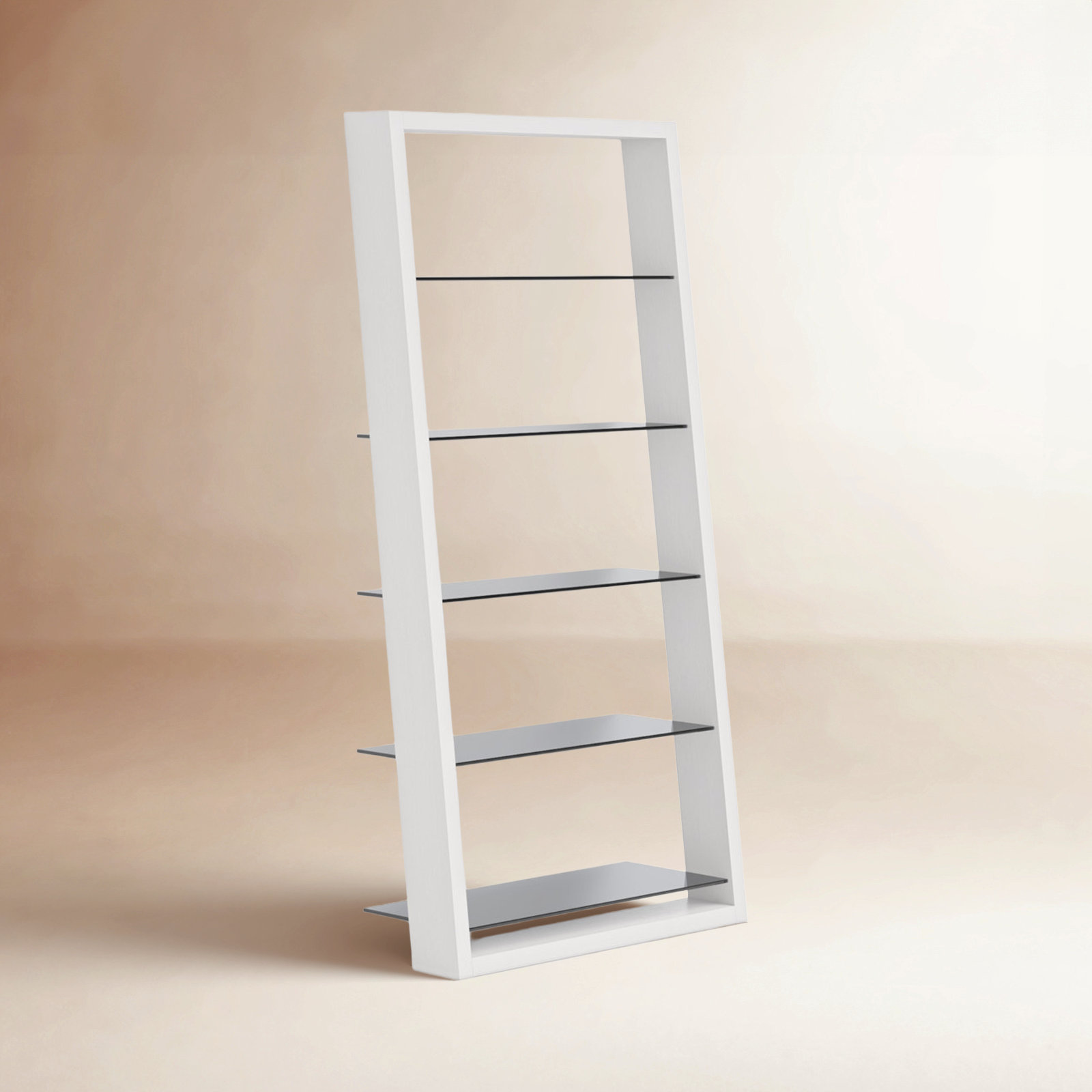 Eileen Blanc 74" H x 34.25 W Ladder Bookcase, Satin White