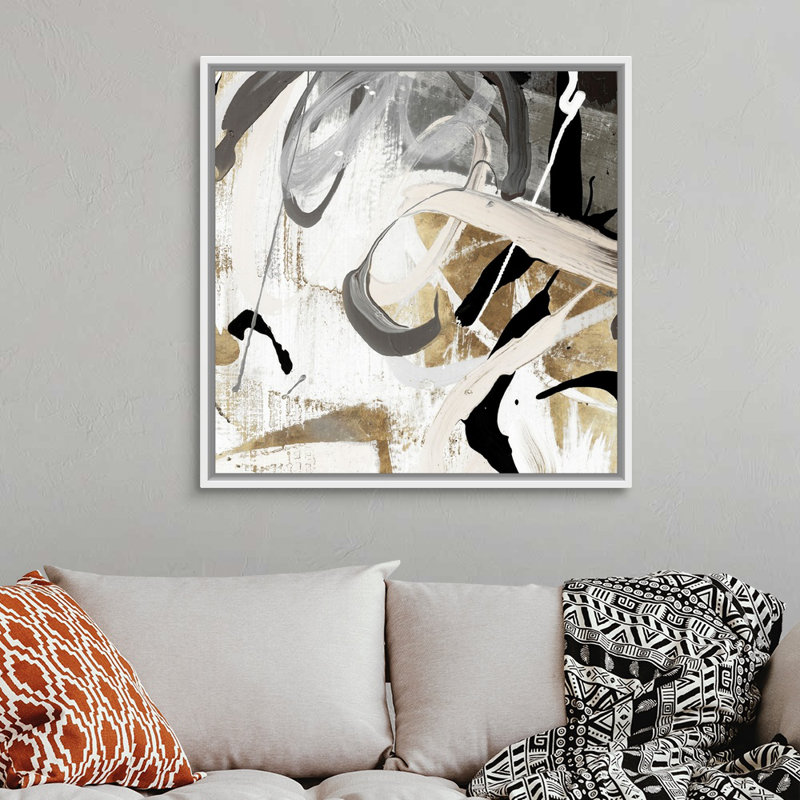 Tangled I - reproduction d'art sur toile, H 37,25 po x l 37,25 po, Toile avec cadre flottant, Blanc