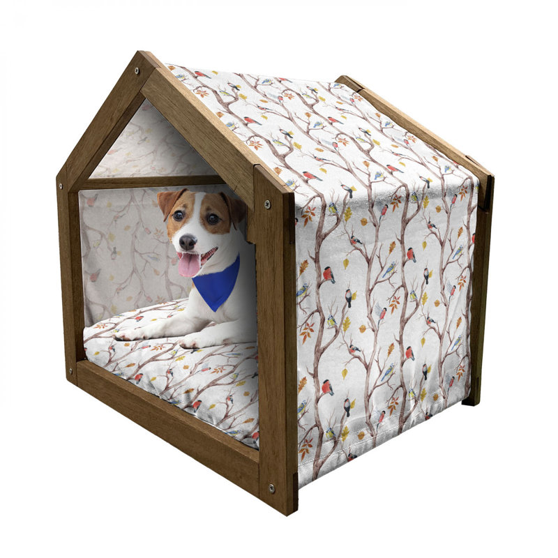 Niche pour chien en bois blanc, H 32,28 po x l 39,37 po x P 28,35 po