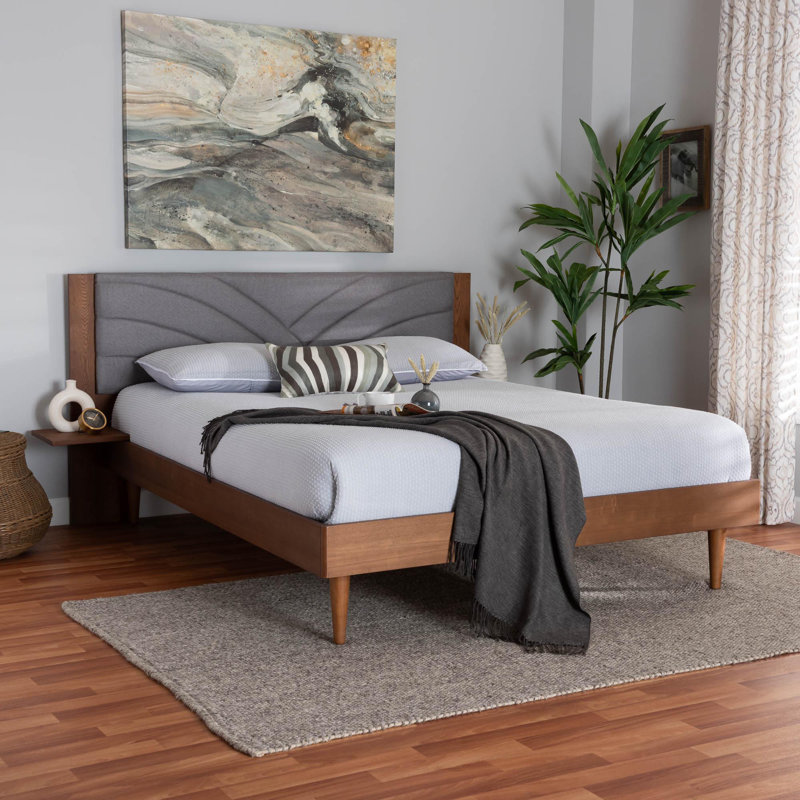 Lit plateforme tapissier avec rangement Aadin, Grand