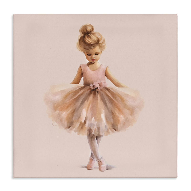 «Pink Ballerina Girl», art mural sur toile par Andrea Haase, H 30 po x l 30 po