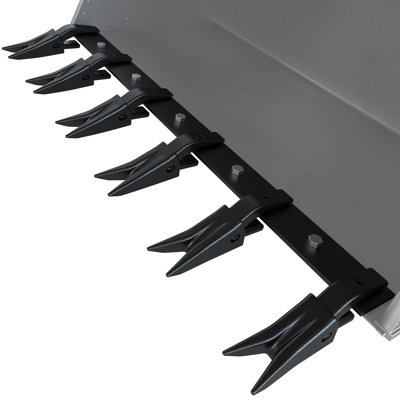 Barre à dents robuste pour seau - 46 pouces | 6 dents - boulonné, sans perçage - s'adapte aux bords de 1/2 po ou moins - vert