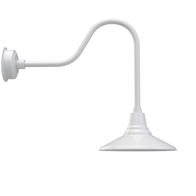 Luminaire de grange d’extérieur Albali, Blanc, H 25,62 po x l 14 po x P 32 po