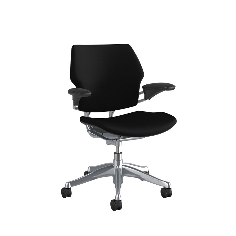 Freedom Task Chair, Polished Aluminum/Graphite, Pumpkin