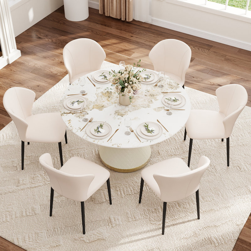 Humbert Stone Top Dining Set, 29.53" H x 53.15" W x 53.15" D, Pandora