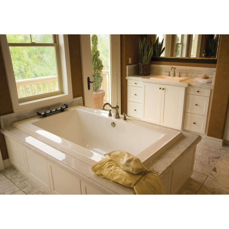 Angel 66'' L Bathtub, Biscuit, Polished Nickel