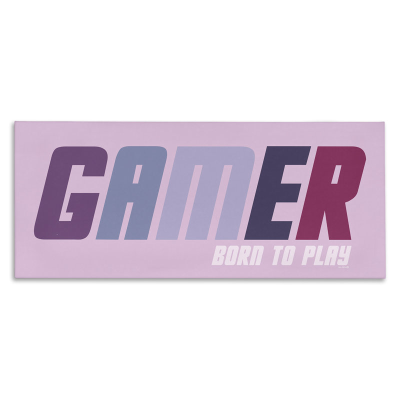 Toile Gamer Born To Play, design par Yass Naffas Designs, H 13 po x l 30 po