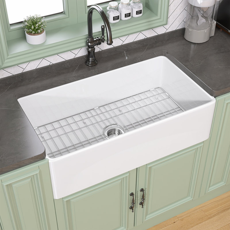 Évier de cuisine Fireclay, H 10 po x l 20 po x L 36 po