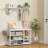 Moumen 19.7'' H×35.1'' W Entryway Organizer - Modern Wood & Iron Storage with Bench, Hooks & Shoe Cubbies-849321975