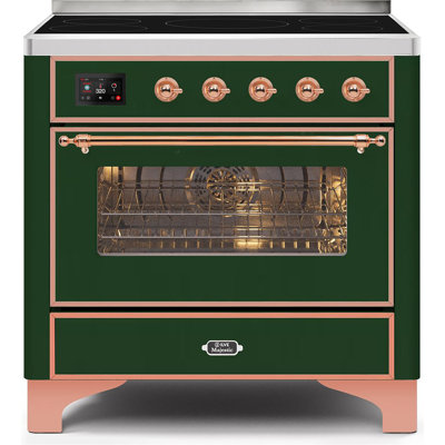 Cuisinière à induction 36 pouces avec 5 éléments à induction ILVE Majestic II Series (porte en verre)