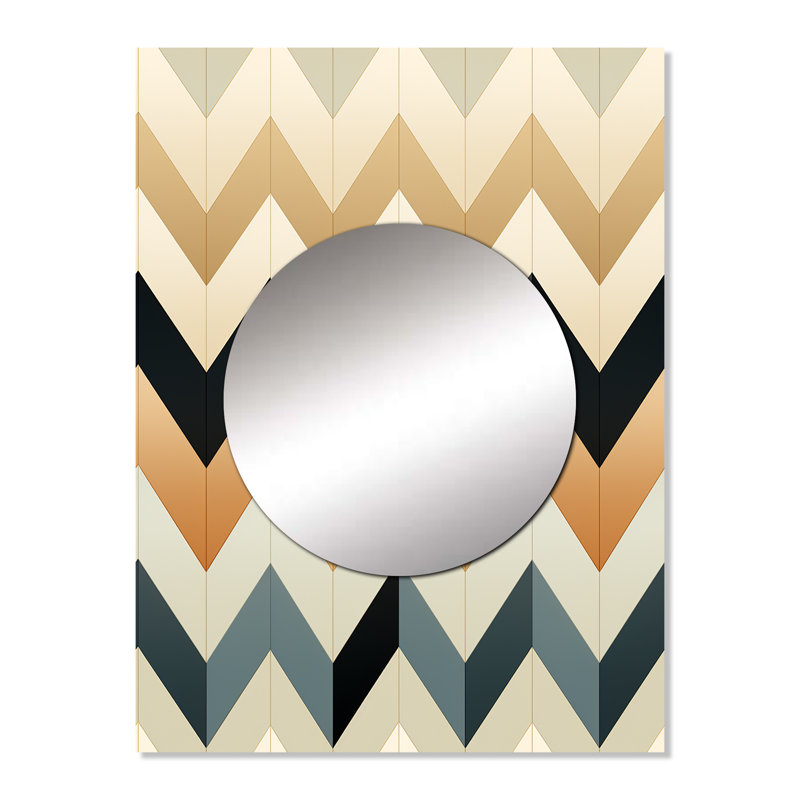 Nahel Ivory Boho Accents Chevron - miroir chevron, 32 po x 24 po