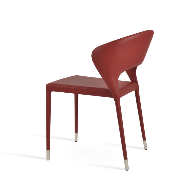Prada Full Upholstery Dining Chair with Ring, Dark Red