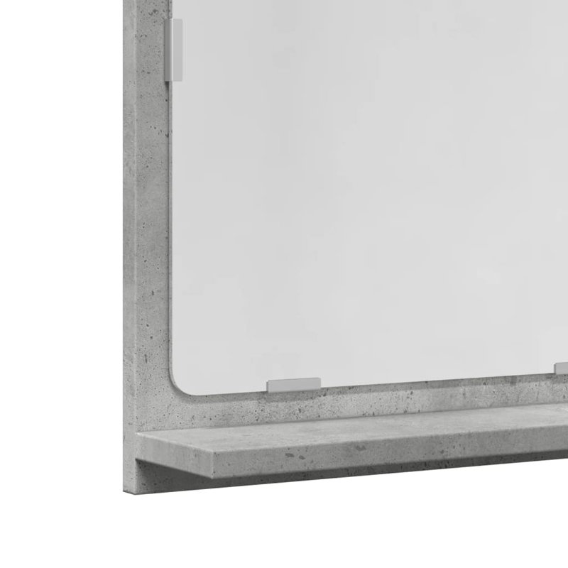 Dorlene Mirror with Shelves, 37cm x 40cm, Concrete Grey
