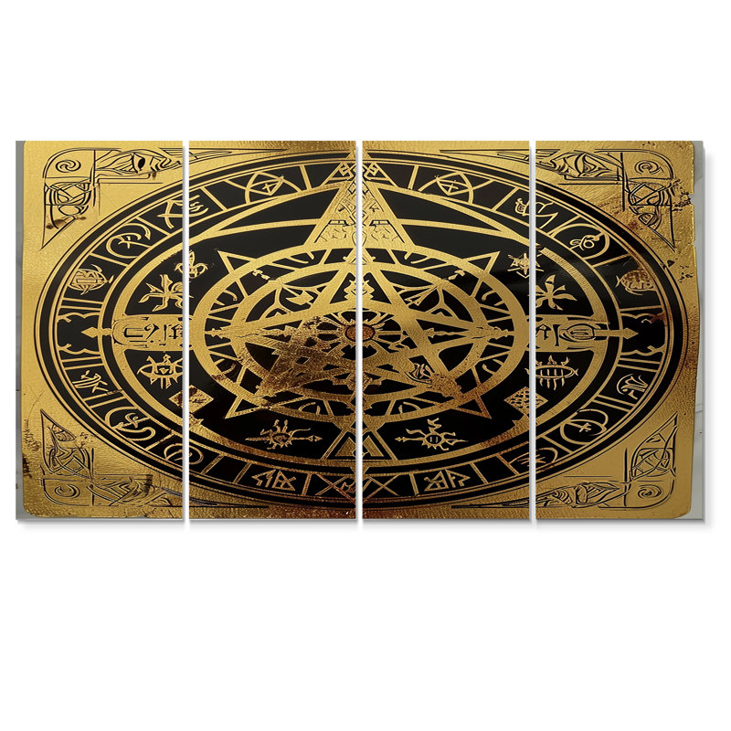 Tementria - art mural boho mandala pour le salon, 4 pièces, 28" H x 48" W