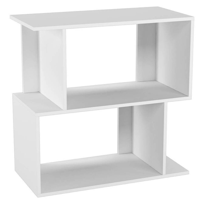 Sulmy Solid Wood Ladder Bookcase, (2 Shelves) 60cm H x 60cm W x 29cm D, White